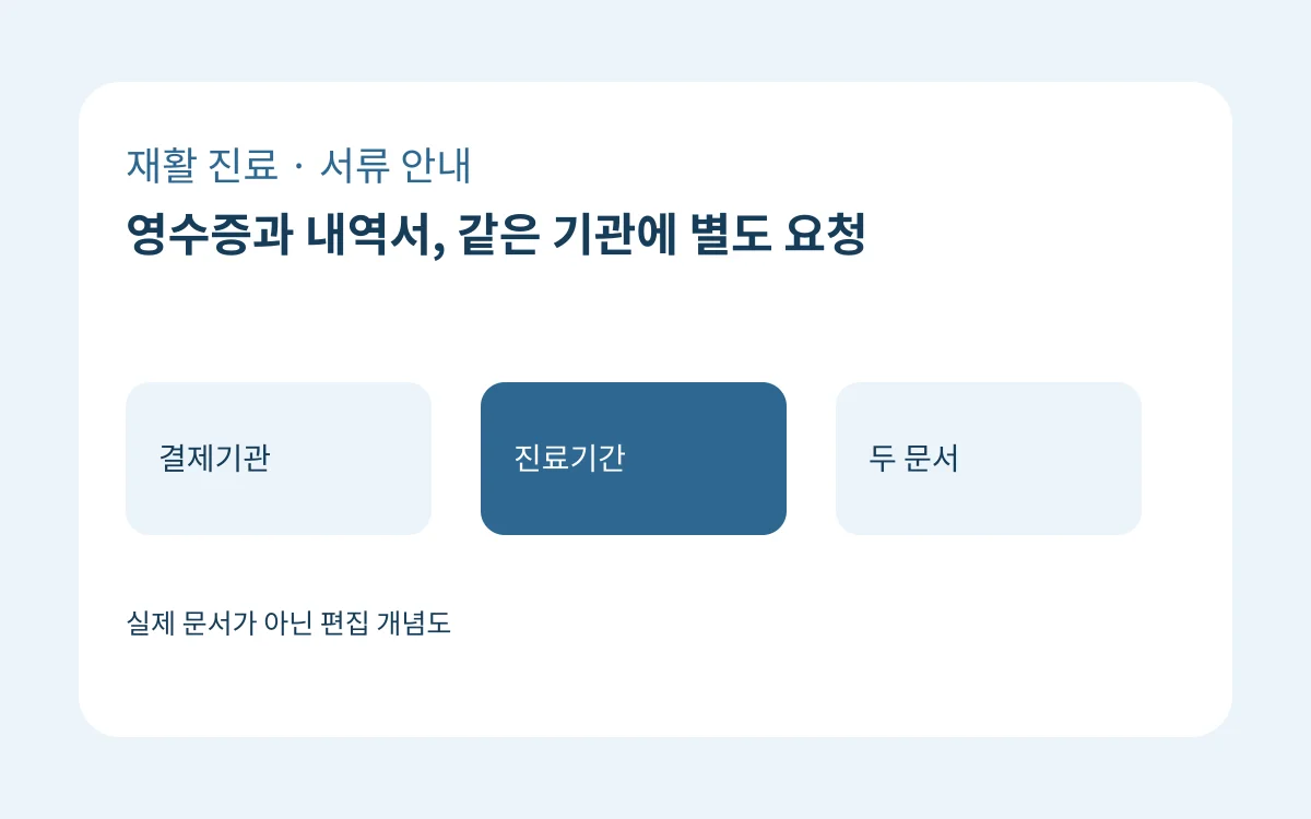 결제기관·진료기간·두 문서을 보여 주는 자체 제작 도식